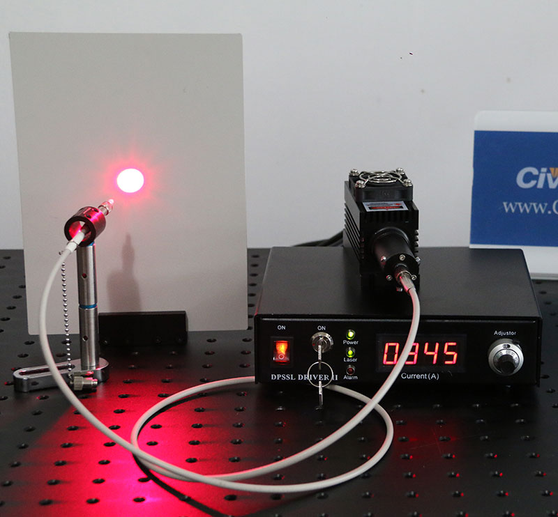 650nm 1000mW Red Fiber Coupled Laser Adjustable Power - Click Image to Close